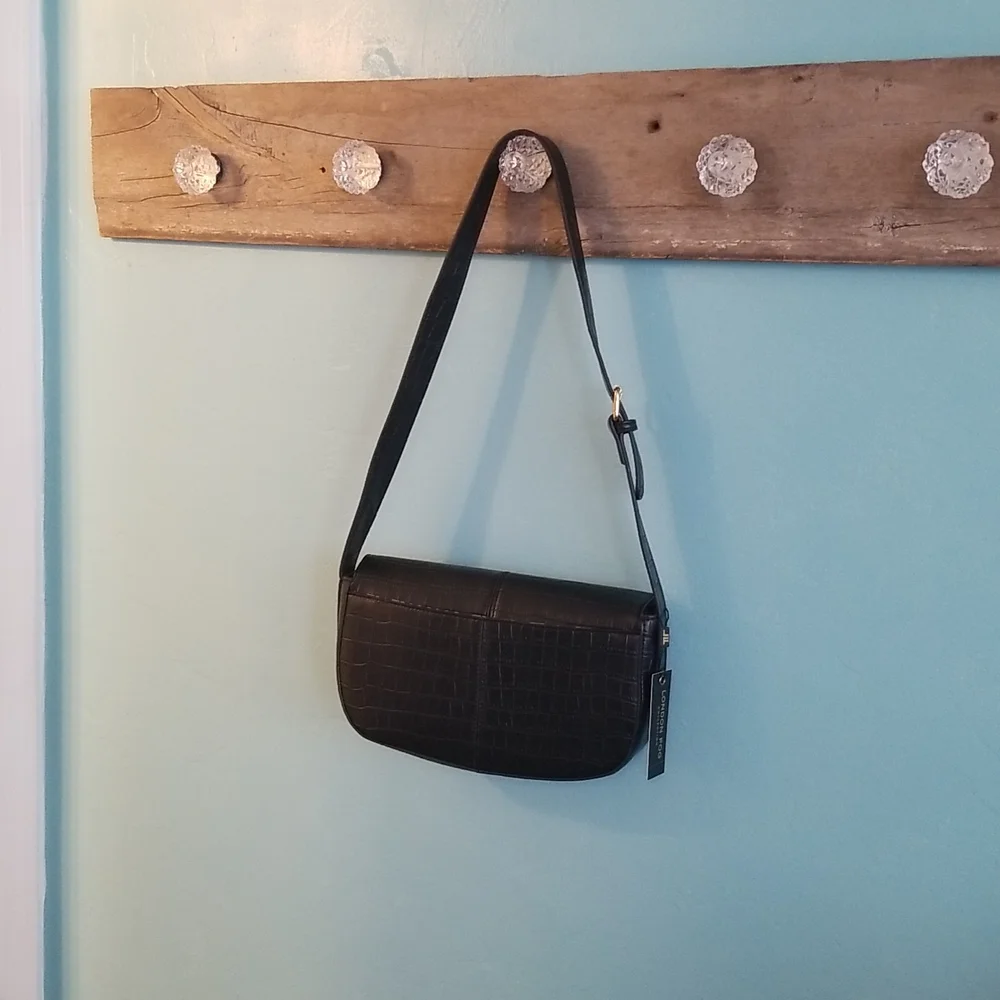 NWT London Fog Astor Shoulder Bag Faux Croc - Picture 5 of 9